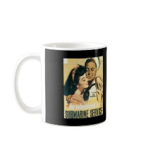 RESTORED Submarine Navy Propaganda Poster mugs by harlowandcompany RESTORED Submarine Navy Propaganda Poster mugs