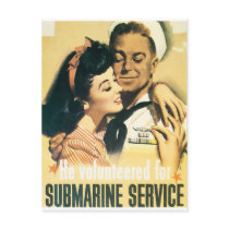 RESTORED Submarine Navy Propaganda Poster postcards by harlowandcompany RESTORED Submarine Navy Propaganda Poster postcards