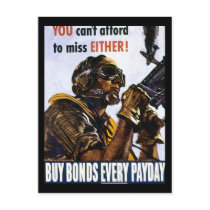 RESTORED "You can't afford to miss, either" bonds Postcard