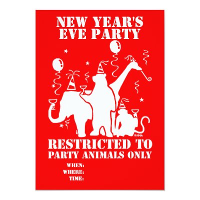 Restricted to party animals only personalized invitation