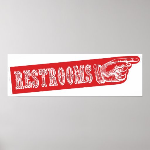 Restroom Arrow Sign Carnival Circus Birthday RT Poster | Zazzle