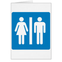 Restroom Facilities Highway Sign Card