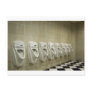 restroom interior with urinal row post cards