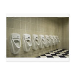 restroom interior with urinal row post cards