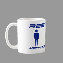Restroom Men-Woman-Robots Mug mugs