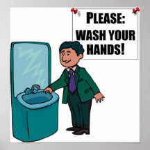Restroom Sign Please Wash Hands Poster