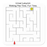 Restroom Urinal Labyrinth Square Stickers
