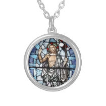Resurrectio of Jesus stained glass window Necklace