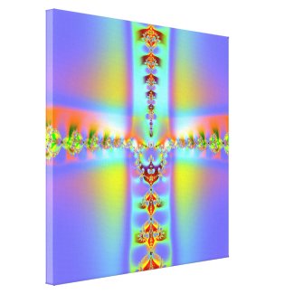 Resurrection Cross Fractal Gallery Wrapped Canvas