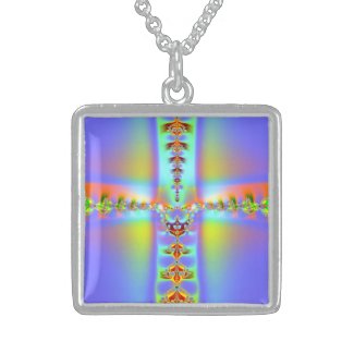 Resurrection Cross Fractal Personalized Necklace