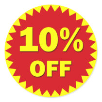 RETAIL BADGE - 10% OFF stickers by dgpaulart RETAIL BADGE - 10% OFF stickers