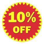 RETAIL BADGE - 10% OFF stickers