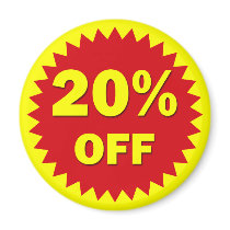 RETAIL BADGE - 20% OFF MAGNETS