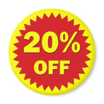 RETAIL BADGE - 20% OFF magnets