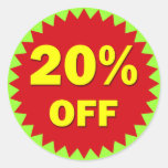 RETAIL BADGE - 20% OFF ROUND STICKERS