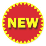 RETAIL BADGE - NEW ROUND STICKER