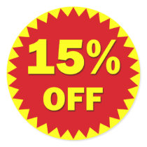 RETAIL SALE BADGE - 15% OFF stickers