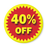 RETAIL SALE BADGE - 40% OFF magnets