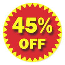 RETAIL SALE BADGE - 45% OFF stickers
