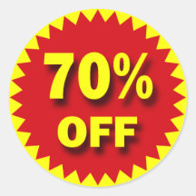RETAIL SALE BADGE - 70% OFF STICKER