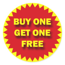 RETAIL SALE BADGE - BUY ONE GET ONE FREE stickers by dgpaulart RETAIL SALE BADGE - BUY ONE GET ONE FREE stickers