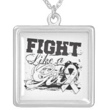 Retinoblastoma Cancer Fight Like A Girl Distressed Personalized Necklace