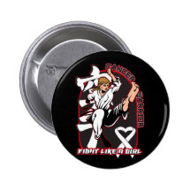Retinoblastoma Cancer Warrior Fight Like a Girl Buttons
