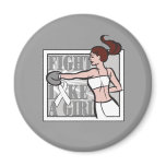 Retinoblastoma Fight Like A Girl Boxer magnets