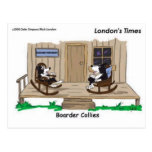 Retired Border Collies Funny Offbeat Cartoon Gifts Postcards