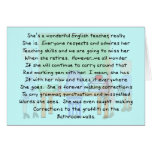 Retired English Teacher Story Art Gifts Card