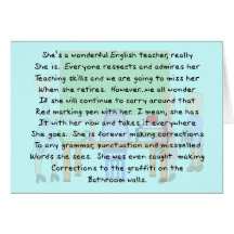 Retired English Teacher Story Art Gifts Card
