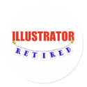 RETIRED ILLUSTRATOR stickers by NotWorking RETIRED ILLUSTRATOR stickers