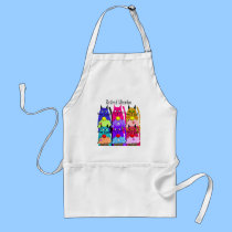 Retired Librarian Apron Whimsical Cats aprons