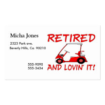 Retired & Lovin It Business Card Template