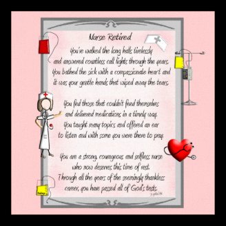 Retired Nurse Canvas Art Poem  by Gail Gabel,RN Print