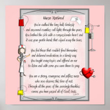 Retired Nurse Canvas Art Poem  by Gail Gabel,RN Print