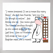 "RETIRED NURSE"  Story  Art gifts Print