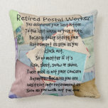 Retired Postal Worker Poem Pillow pillows