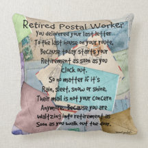 Retired Postal Worker Poem Pillow