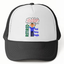 Retired Postal Worker "Thoughts" Funny Zip codes hats