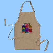Retired Principal Apron Whimsical Cats aprons