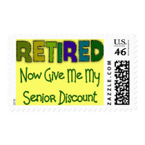 Retired SENIOR DISCOUNT Postage Stamp
