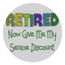 Retired SENIOR DISCOUNT stickers