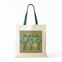Retired Teacher Artsy Trees Design Gifts Canvas Bags