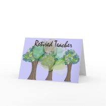 Retired Teacher Artsy Trees Design Gifts Greeting Card