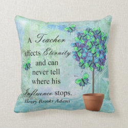 Retired Teacher Butterfly Tree Quote Pillow