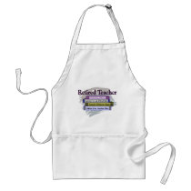 Retired Teacher "Funny Stack of Books" Design Apron
