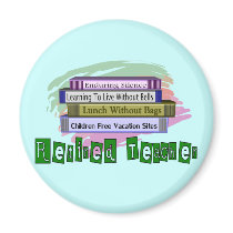 Retired Teacher (Funny Stack of Books Design) Refrigerator Magnets