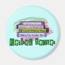 Retired Teacher (Funny Stack of Books Design) Refrigerator Magnets