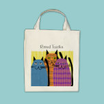 Retired Teacher Tote Bag  Folk Cats bags